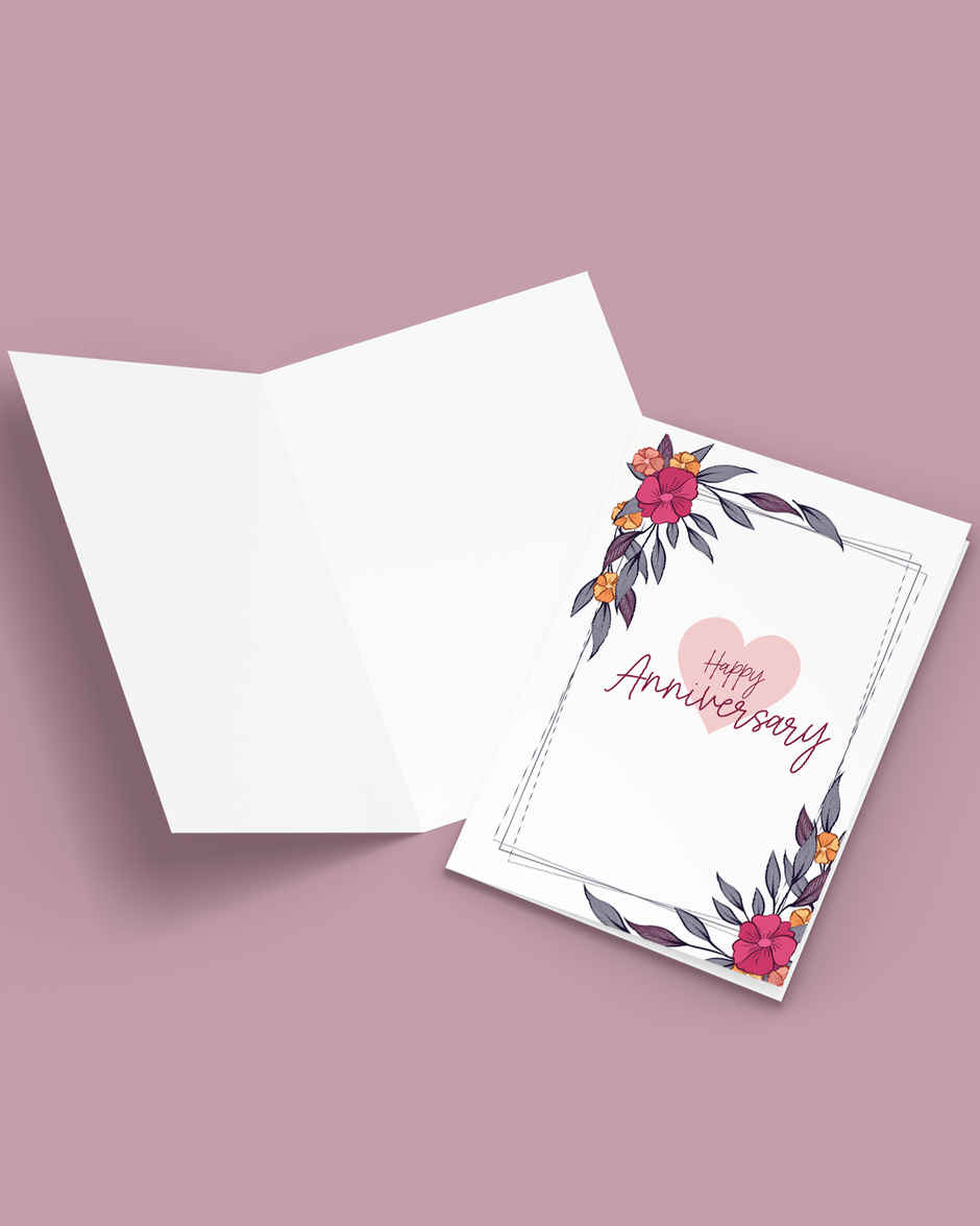 Mad Over Print Pink Floral Anniversary Card