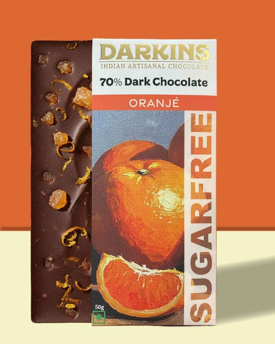 Darkins Sugar Free Dark Chocolate 70% Orange