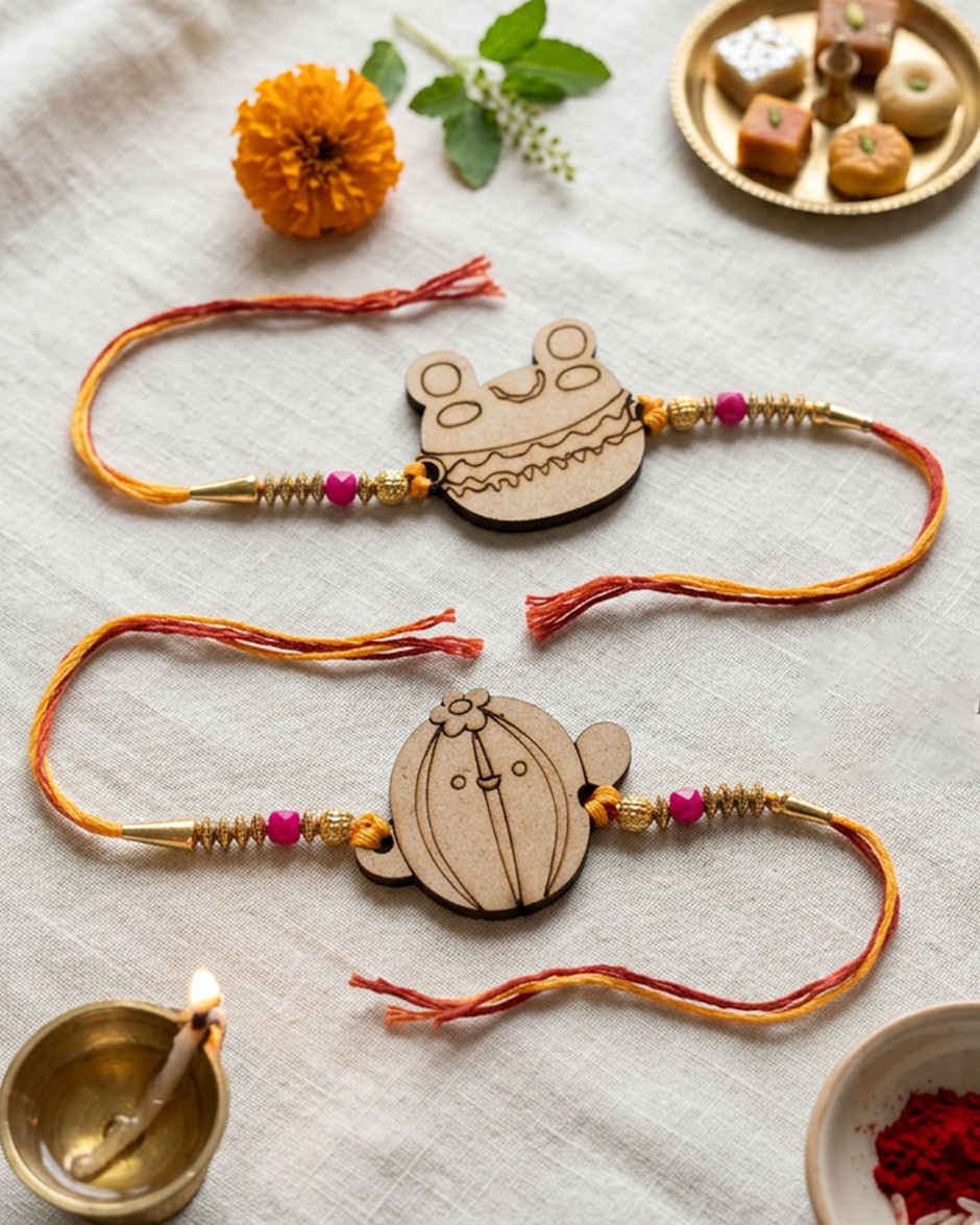 DIY Cactus Rakhi Painting Kit for Kids | Unique Find | Pack of 2 | Mad Over Prints