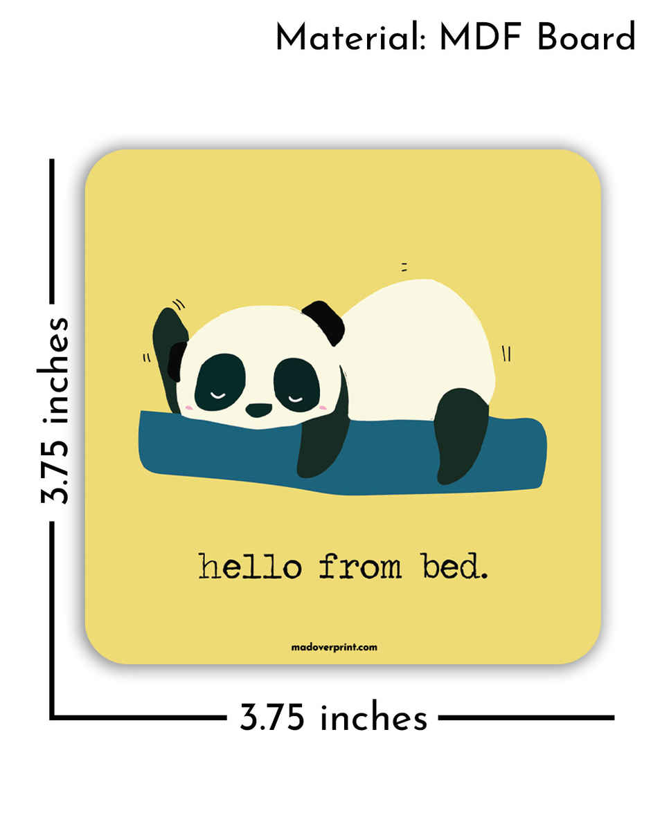 Mad Over Print Lazy Panda Coaster ( Pack Of 6 )