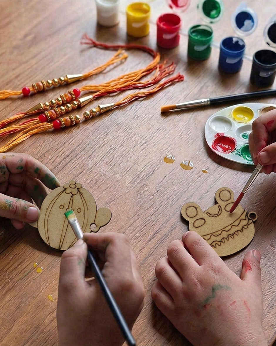 DIY Cactus Rakhi Painting Kit for Kids | Unique Find | Pack of 2 | Mad Over Prints