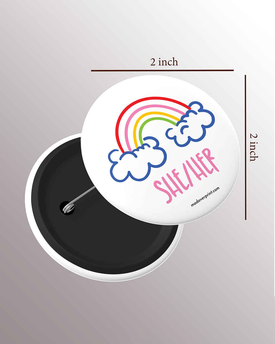She Her Women's Day Badge PO2 | Mad Over Print