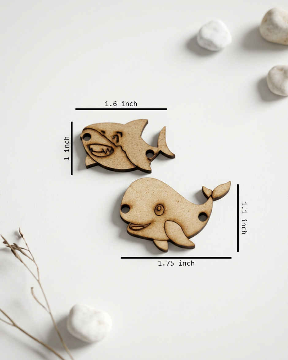 Kids DIY Rakhi Ocean Sea Life Wooden Craft & Paint Kit | Unique Find | Pack of 2 | Mad Over Prints
