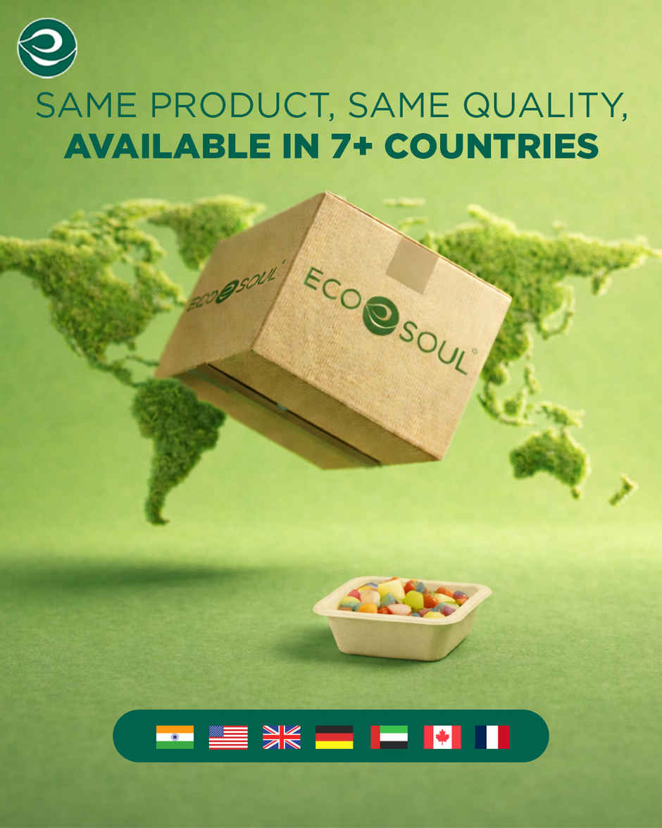 ECO SOUL | Bagasse Disposable Bowls | 150 ml | Square | 25 Count