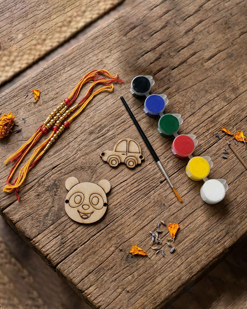 DIY Rakhi Bear & Car Painting Kit for Kids | Unique Find | Pack of 2 | Mad Over Prints