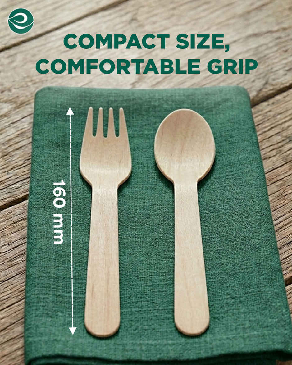 Eco Soul 160mm | 50 Count | Disposable Spoon and Fork