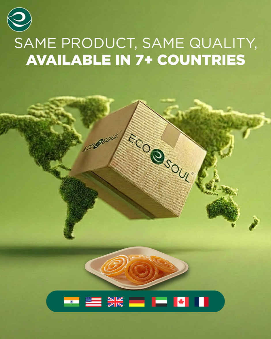 ECO SOUL | Bagasse Disposable Plates | 6 Inch | Square | 25 Count