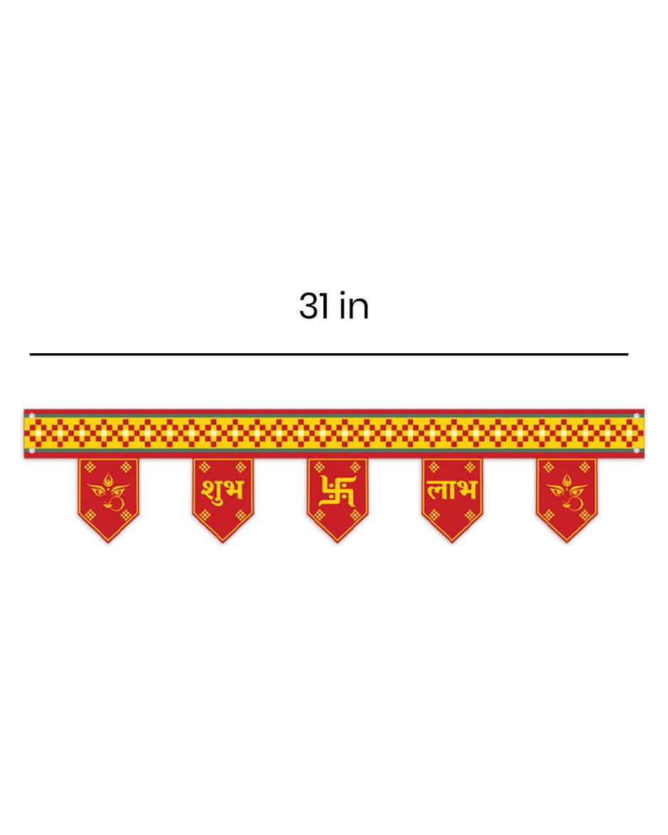 Shubh Labh Toran | Yellow & Red | Mad Over Print