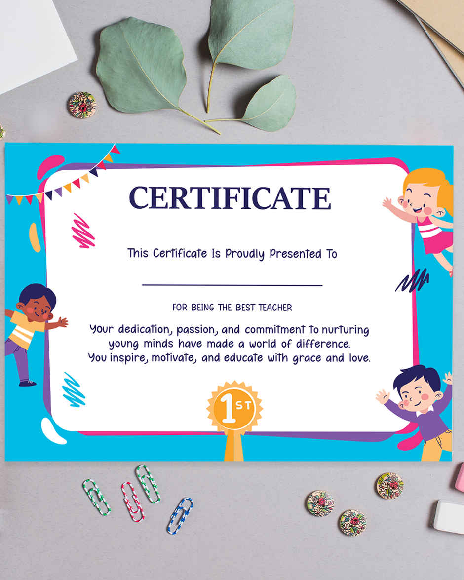 No.1 Teacher Certificate | Mad Over Print