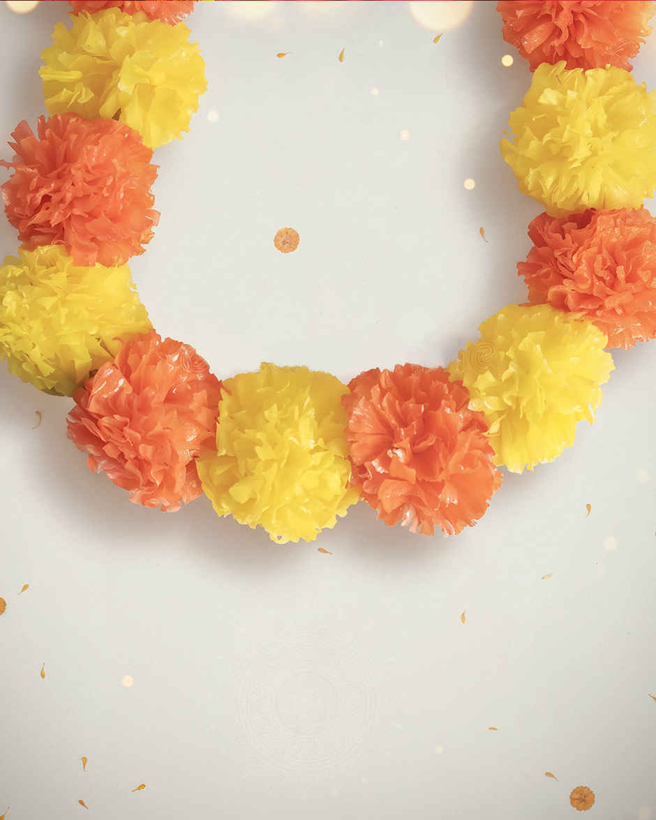 Orange Red Marigold Toran & Garland Set of 5 | Mad Over Print