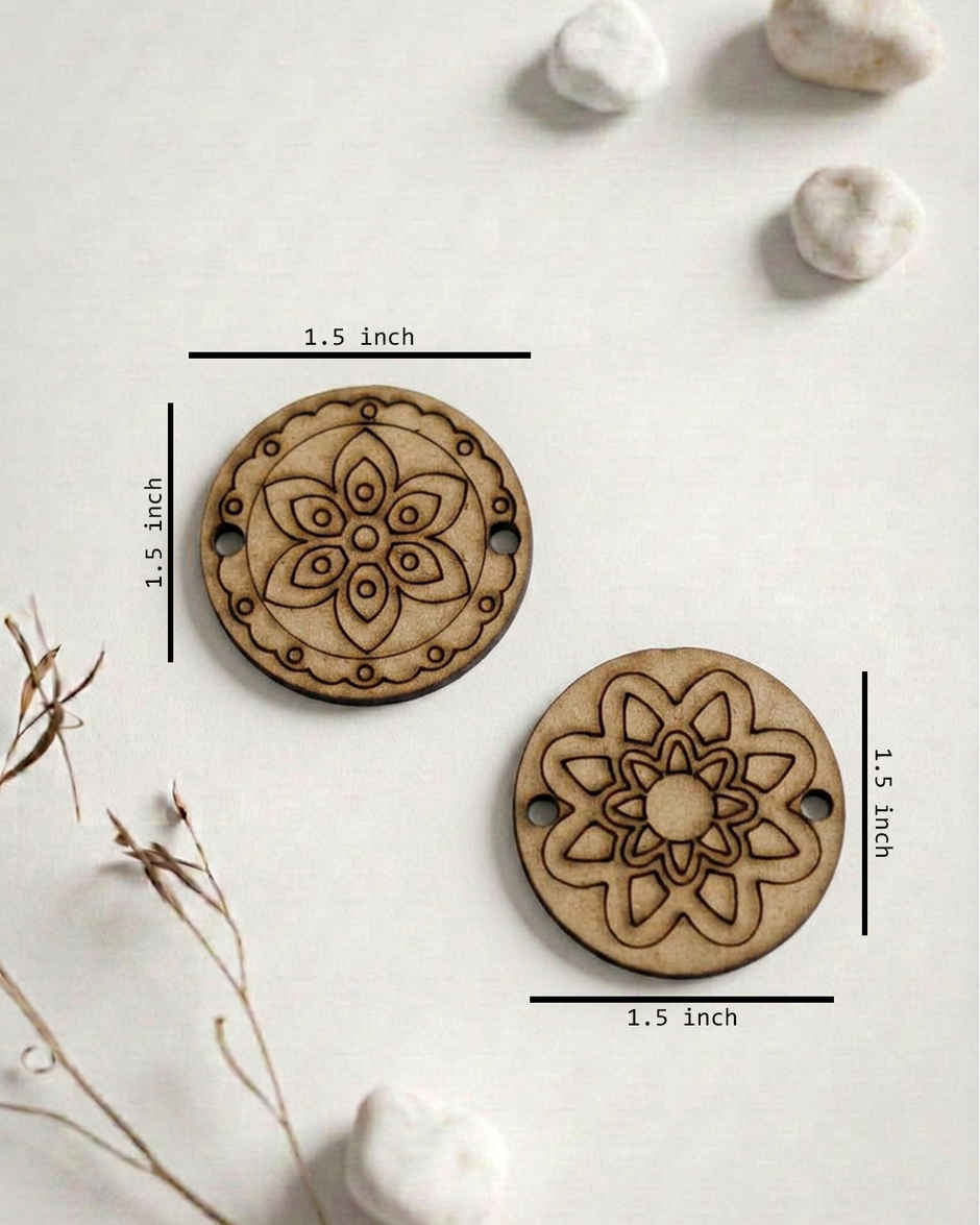 Kids DIY Rakhi Mandala Wooden Keychain Craft | Paint Kit | Set of 2 | Unique Find | Mad Over Prints
