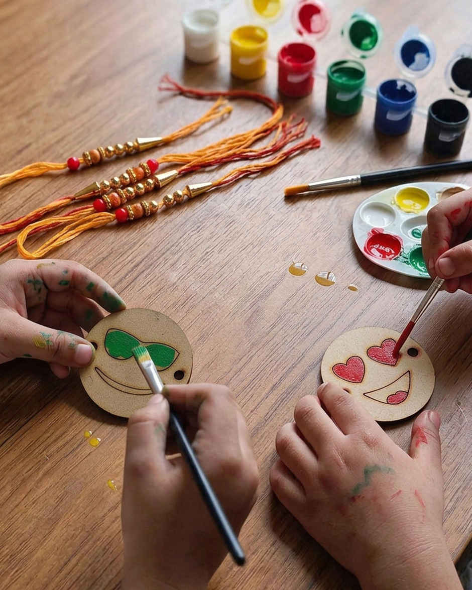 DIY Emoji Rakhi Painting Kit for kids | Unique Find | Pack of 2 | Mad Over Prints