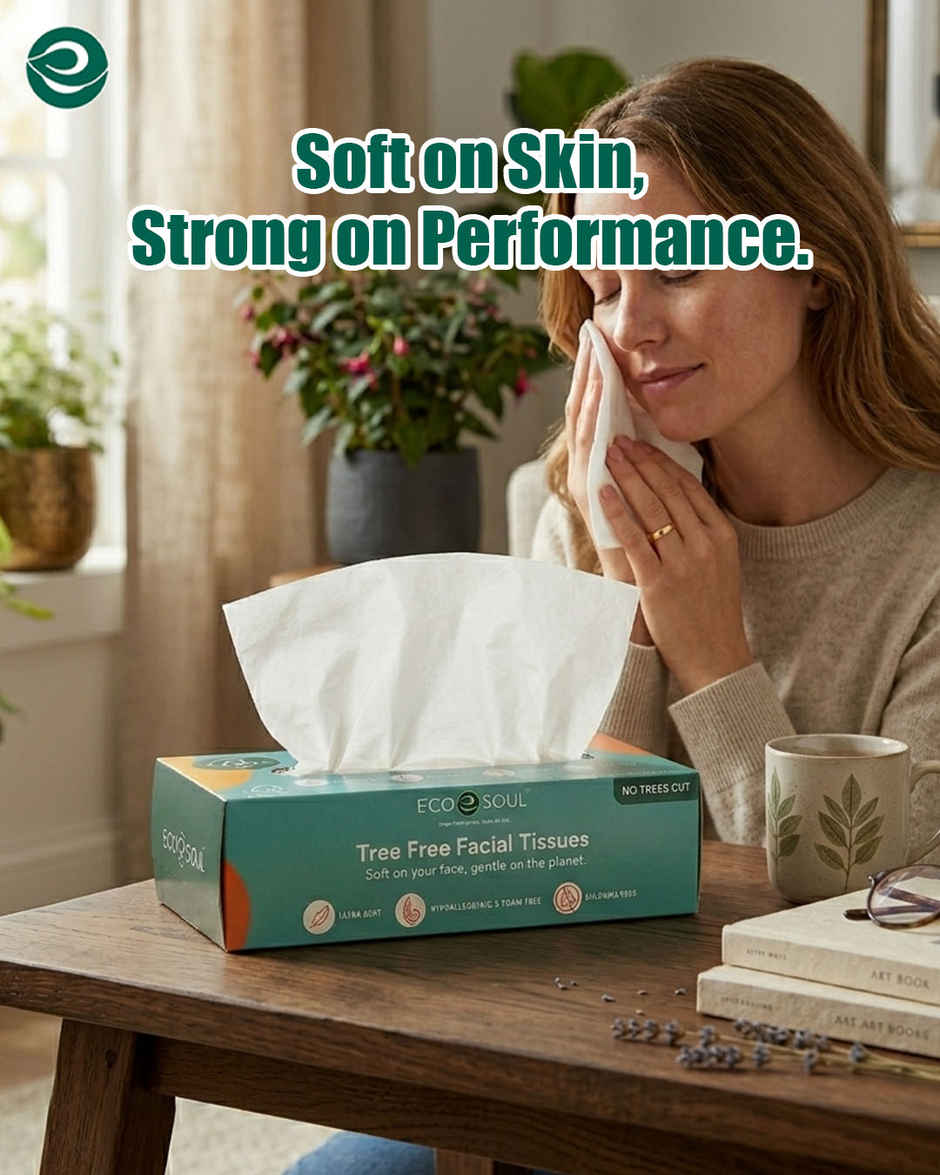 ECO SOUL 2Ply | Facial Tissue Paper Box | 100 Count | Carbox Tissue