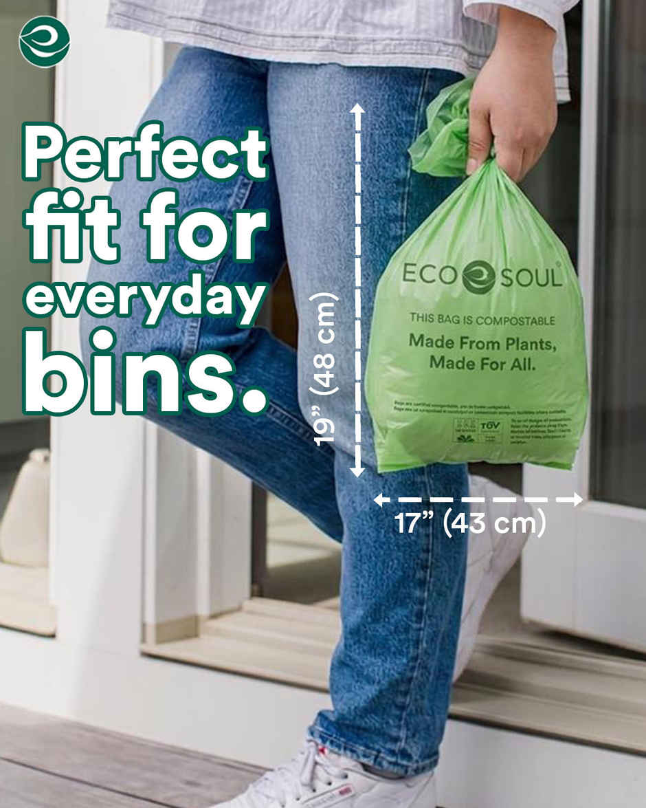Eco Soul 19 x 17 Inch | 15 Count | Small Trash Bag