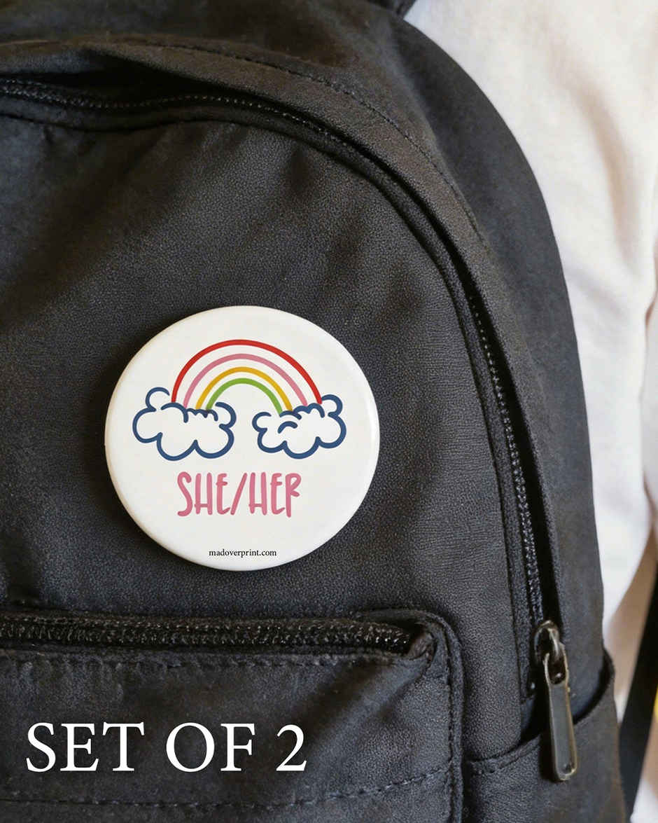 She Her Women's Day Badge PO2 | Mad Over Print