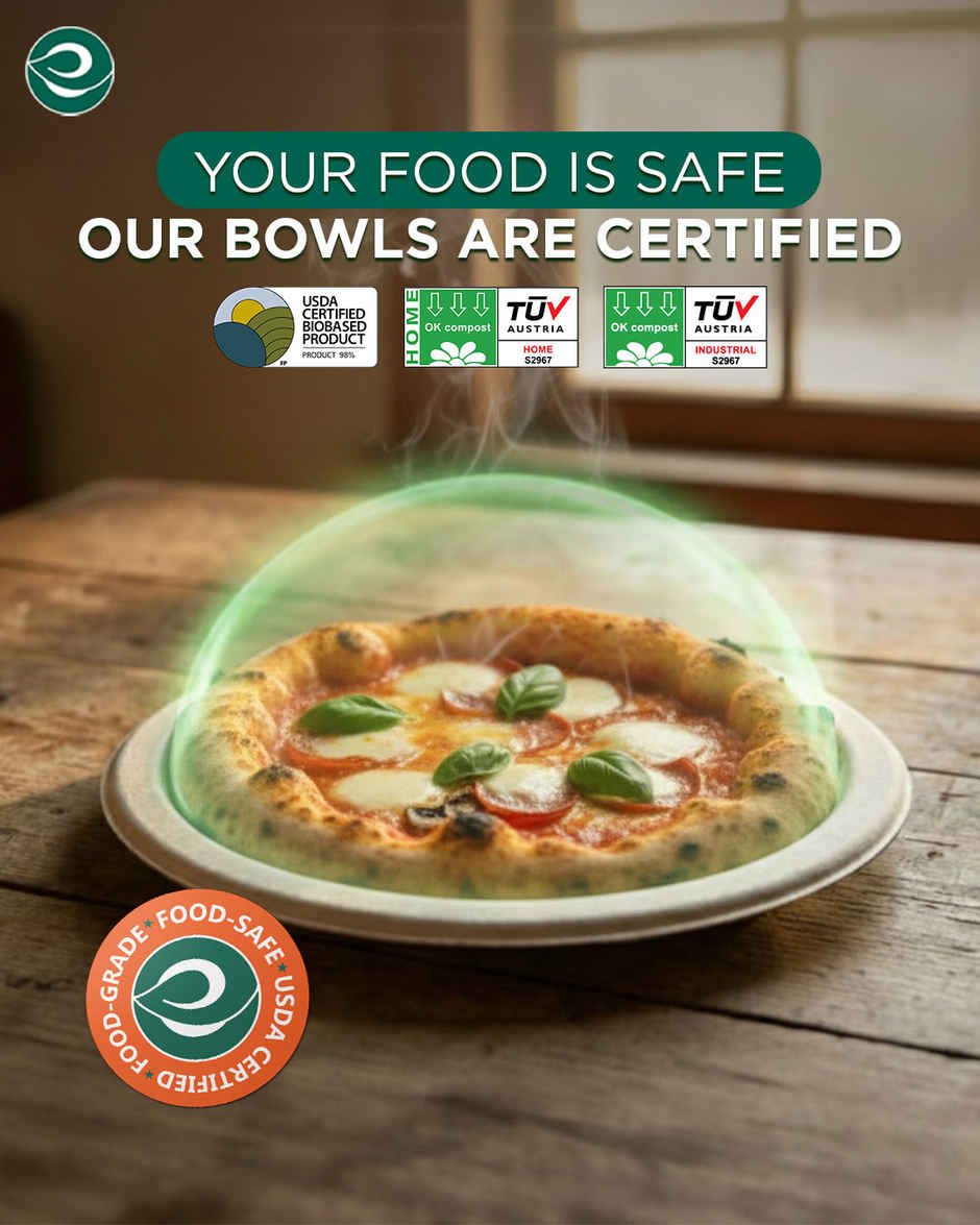 ECO SOUL | Bagasse Disposable Plates | 12 Inch | Round | 10 Count