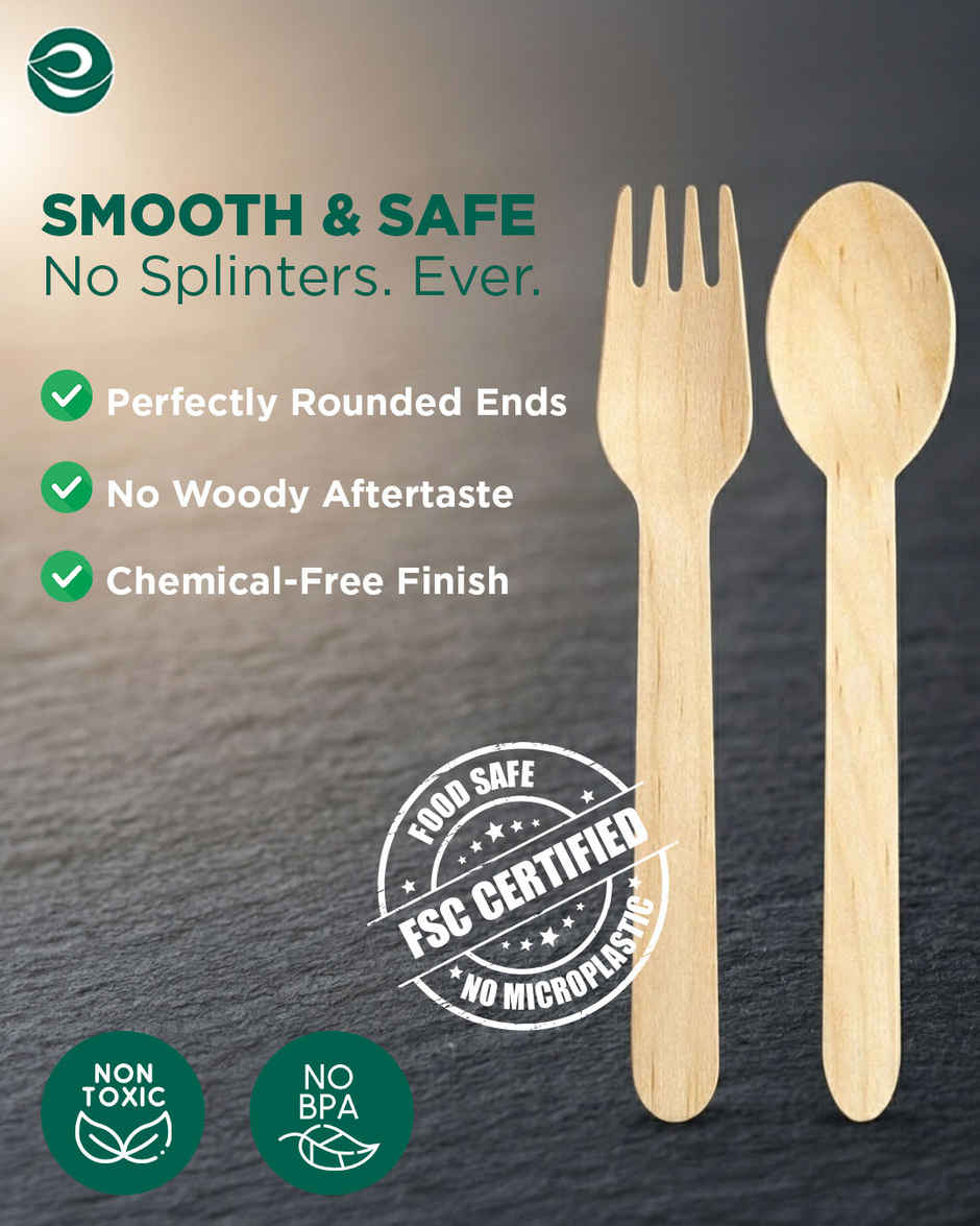 Eco Soul 160mm | 50 Count | Disposable Spoon and Fork