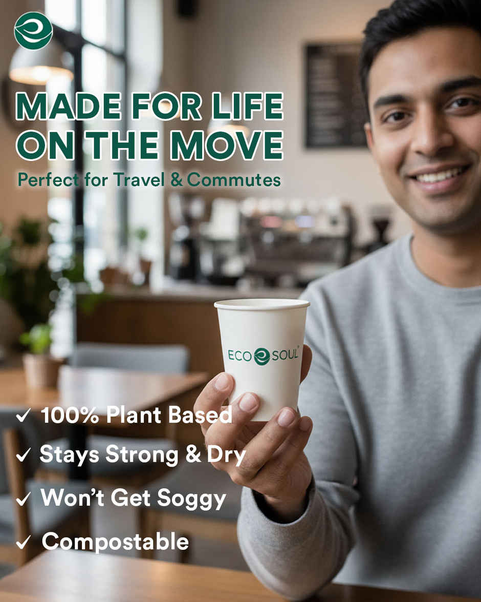 ECO SOUL | Disposable Paper Cups/Glasses | 150 ml | Standard | 50 Count