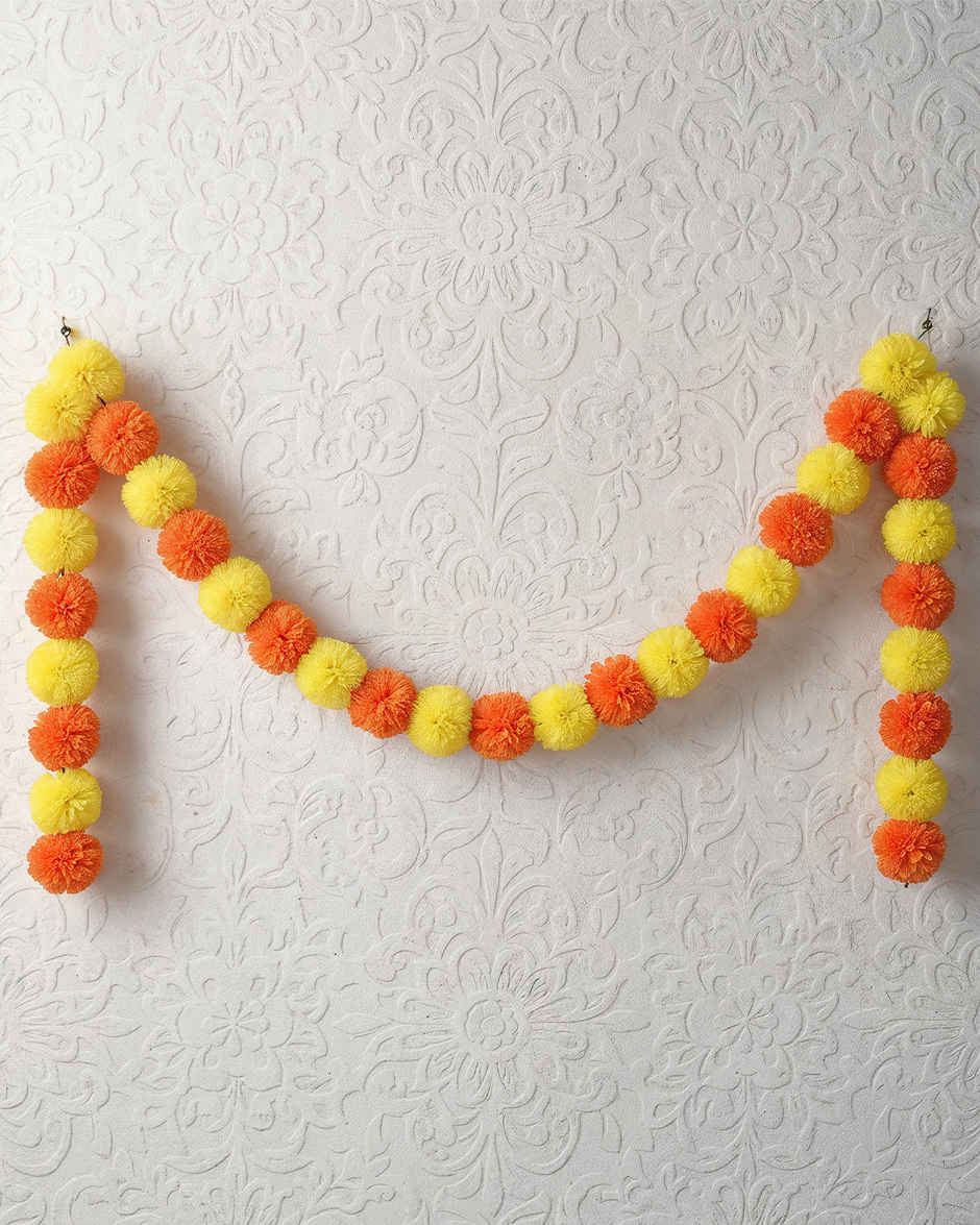 Orange Red Marigold Toran & Garland Set of 5 | Mad Over Print