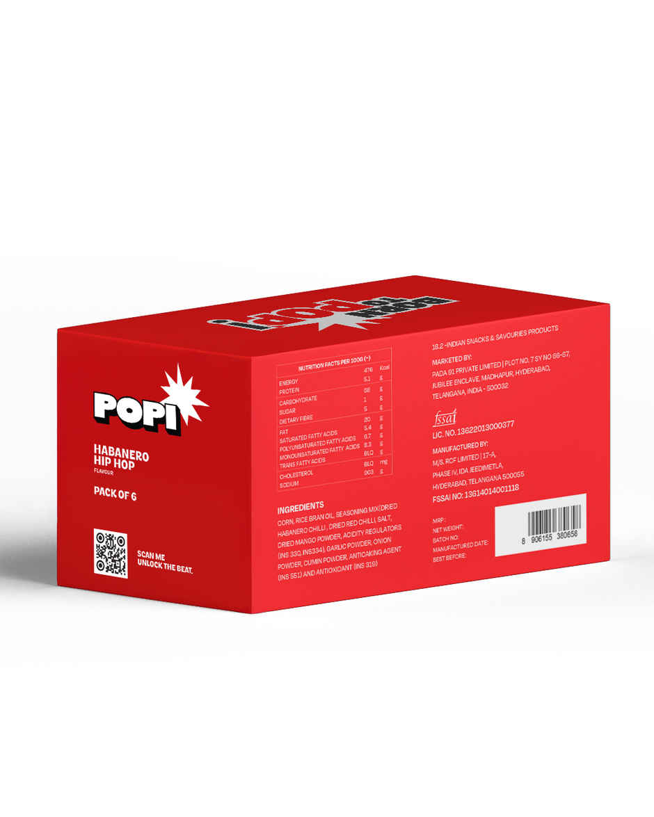 Popi Habanero Hip Hop Mini Corn Chips | Beat Drop (Party for 6)