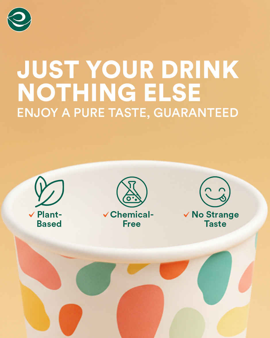 ECO SOUL | Disposable Paper Cups/Glasses | 150 ml | Multi Colour | 50 Count