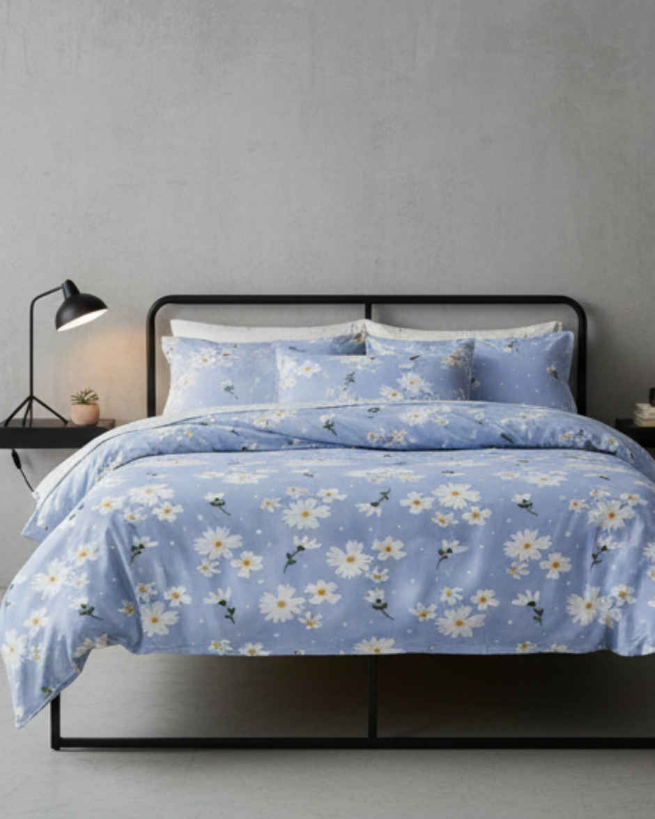 Status Printed Single Comforter  Floral Dream Blue | 150 x 220 cm