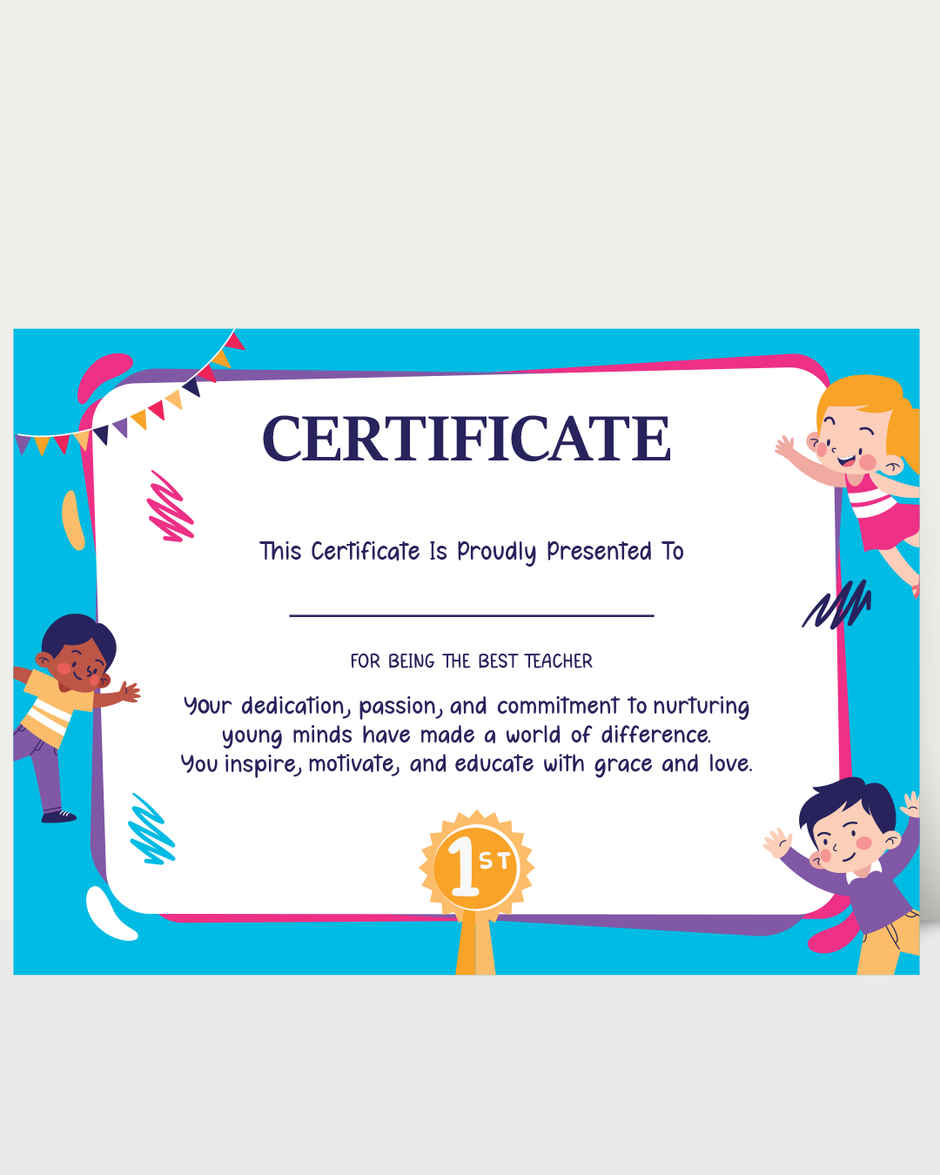 No.1 Teacher Certificate | Mad Over Print