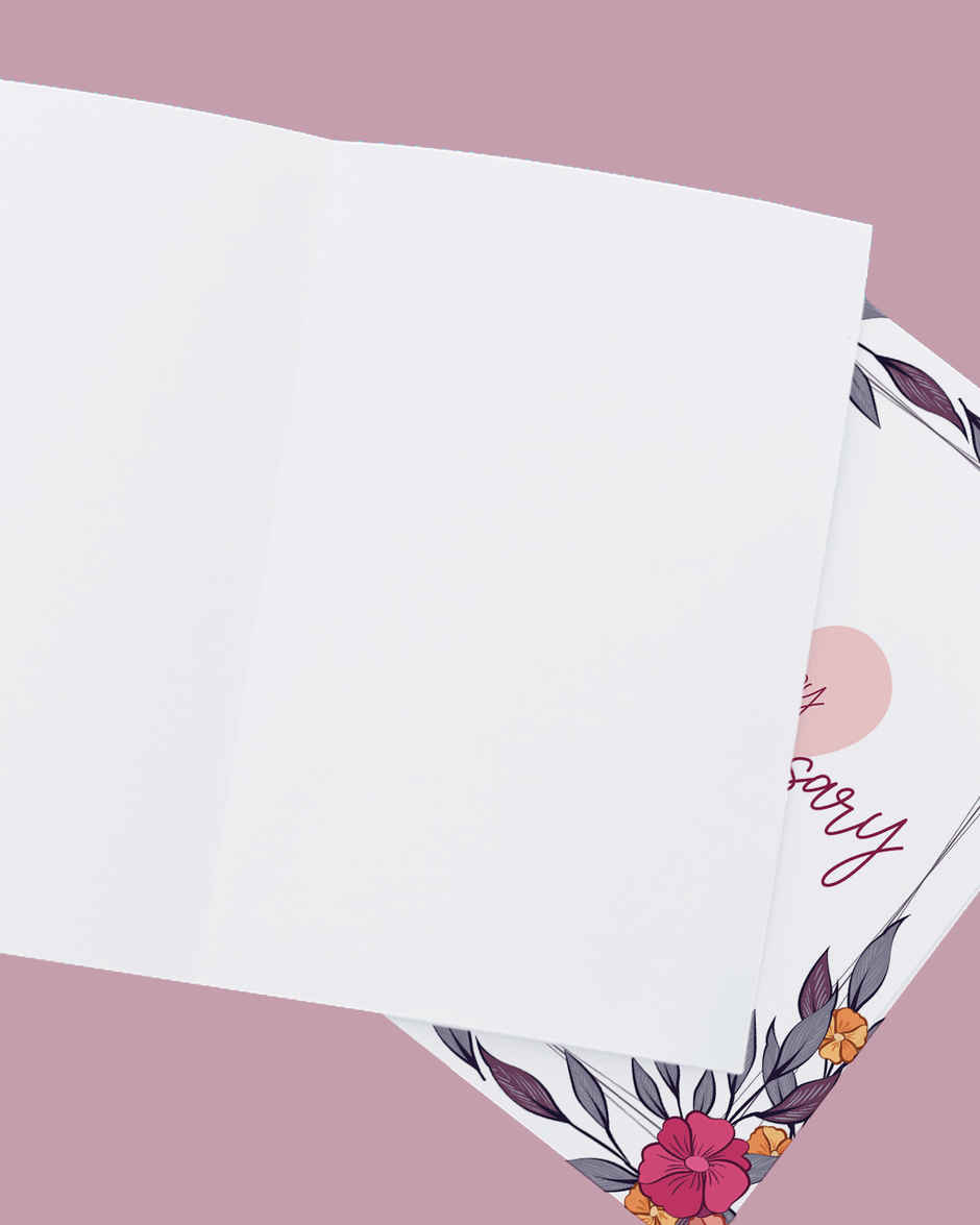 Mad Over Print Pink Floral Anniversary Card