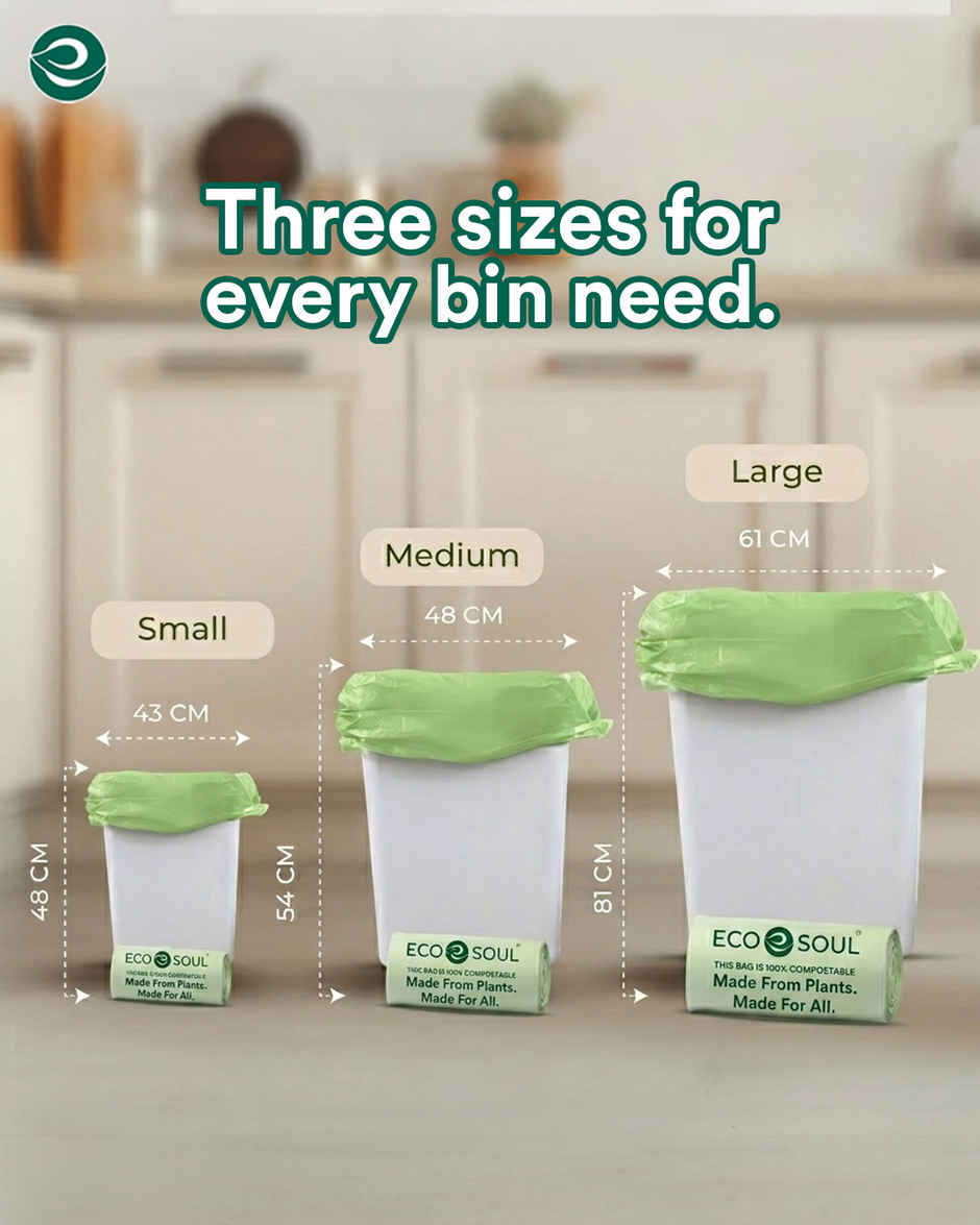 Eco Soul 21 x 19 Inch | 15 Count | Medium Trash Bag