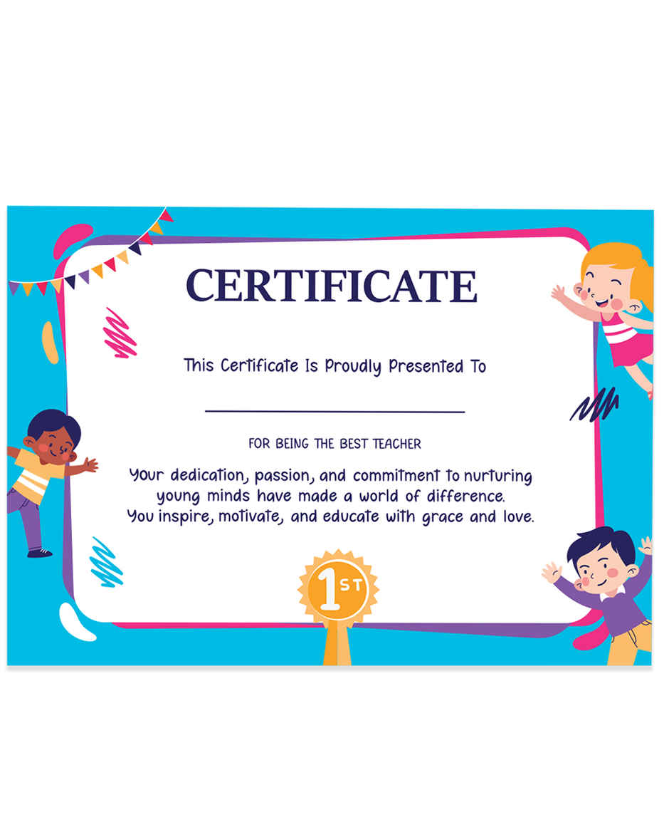 No.1 Teacher Certificate | Mad Over Print