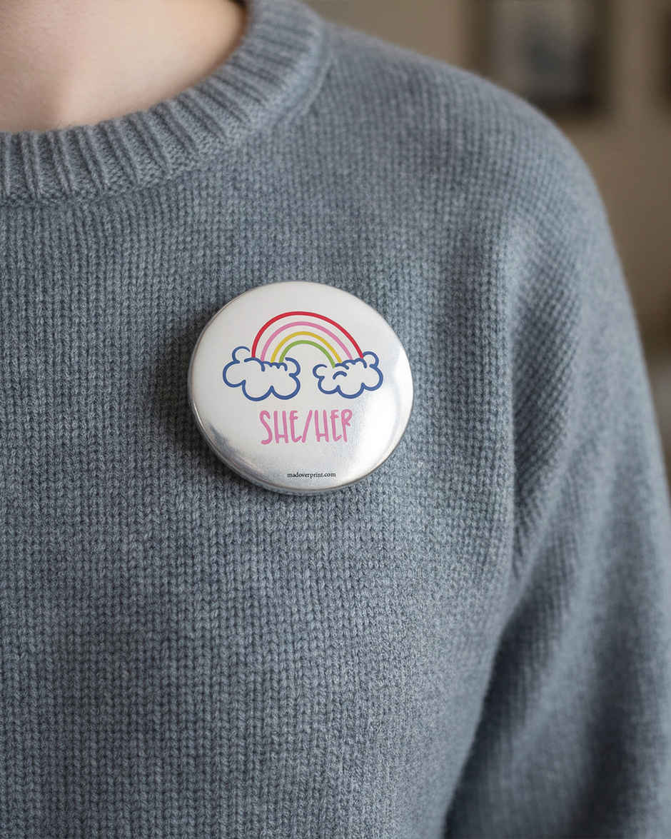 She Her Women's Day Badge PO2 | Mad Over Print