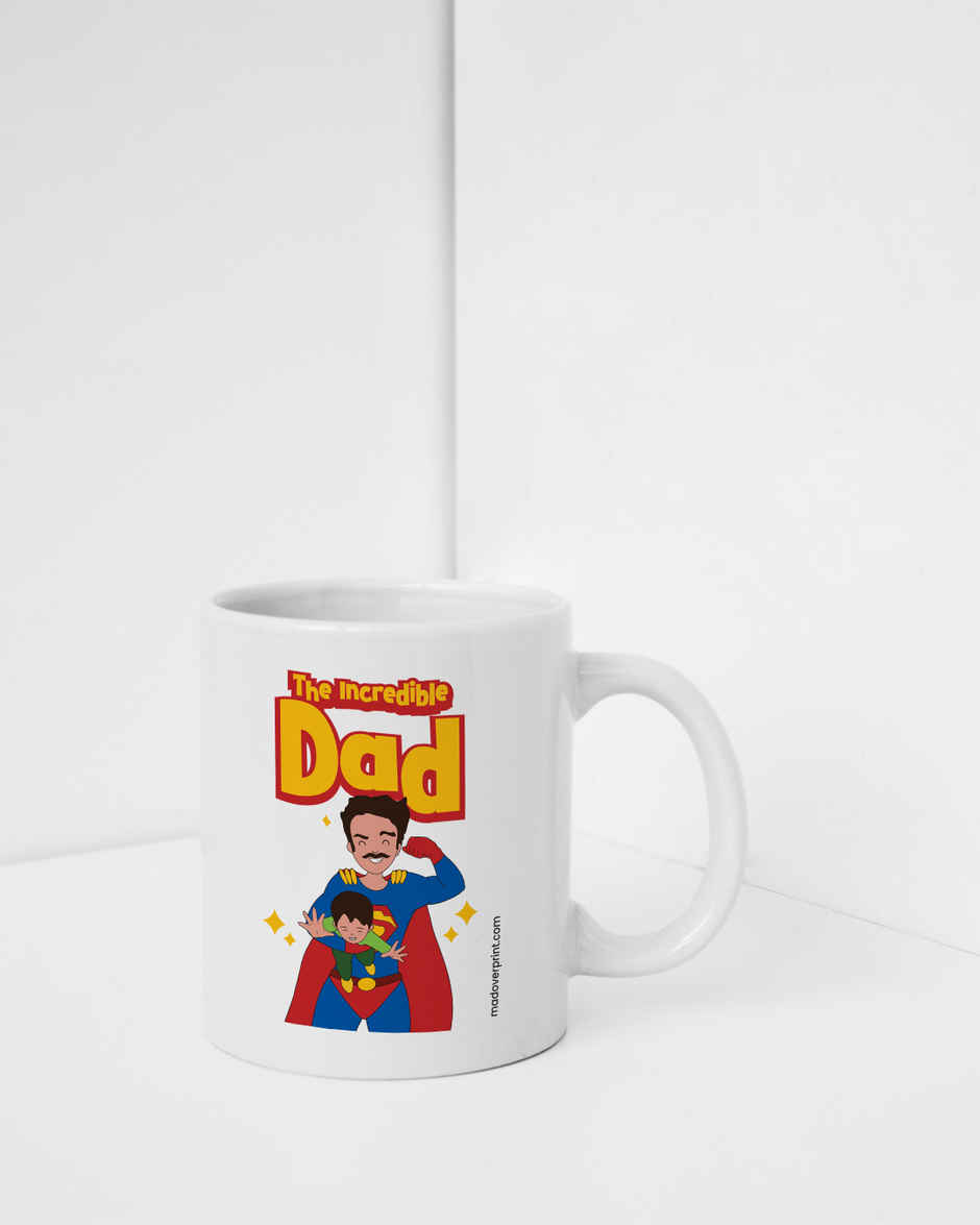 Mad Over Print Super Man Dad Mug