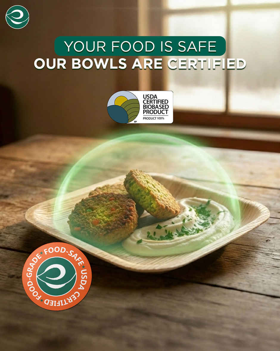 ECO SOUL | Palm Leaf Disposable Plates | 6 Inch | Square | 10 Count