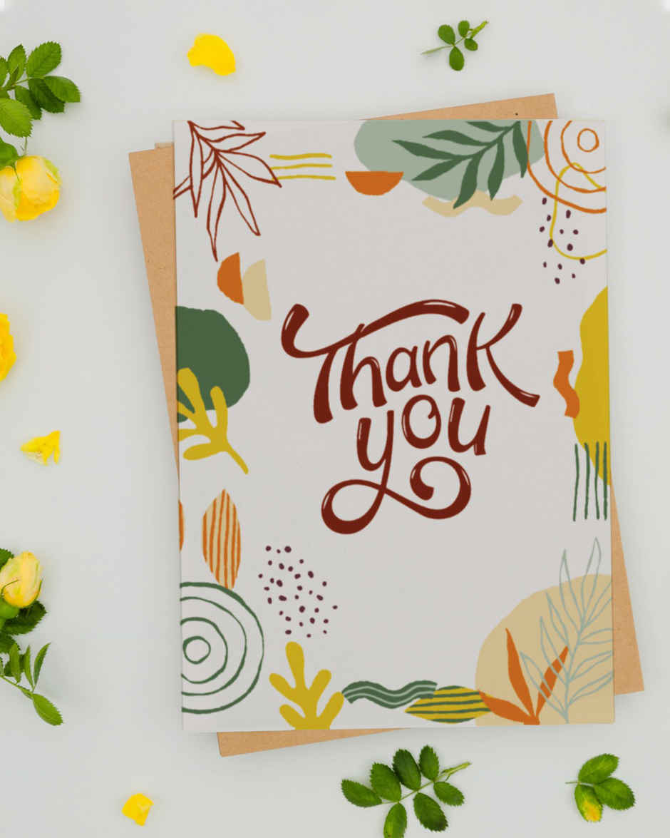 Mad Over Print Floral Thank You Card