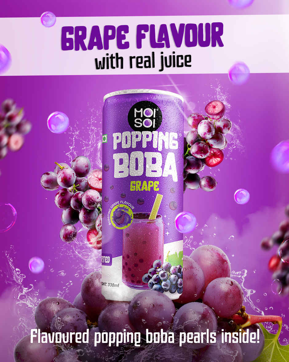 Moi Soi Popping Boba With Grapes Fruit Drink