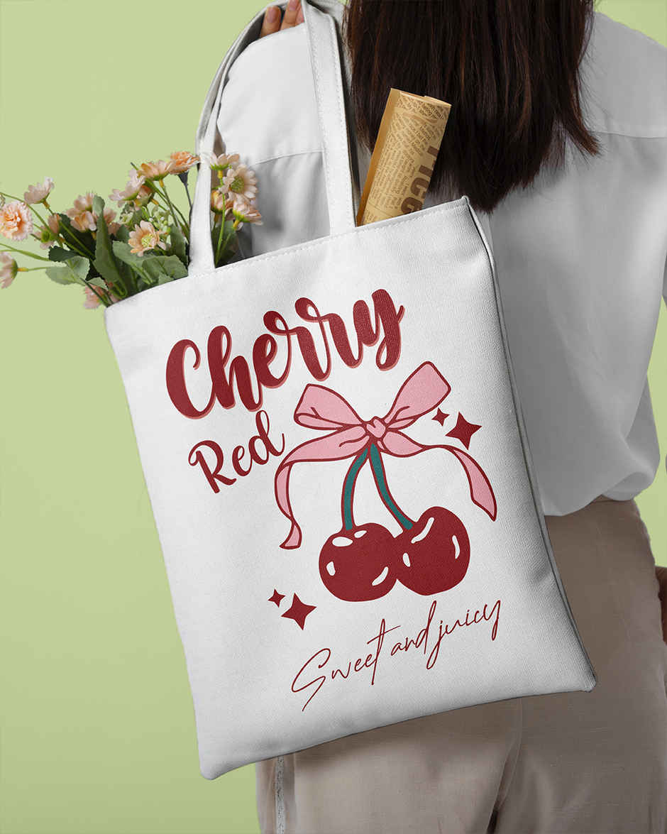 Cherry Red Tote Bag | Mad Over Print
