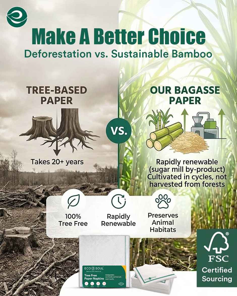 ECO SOUL 2Ply | 50 Count | Disposable Paper Napkin