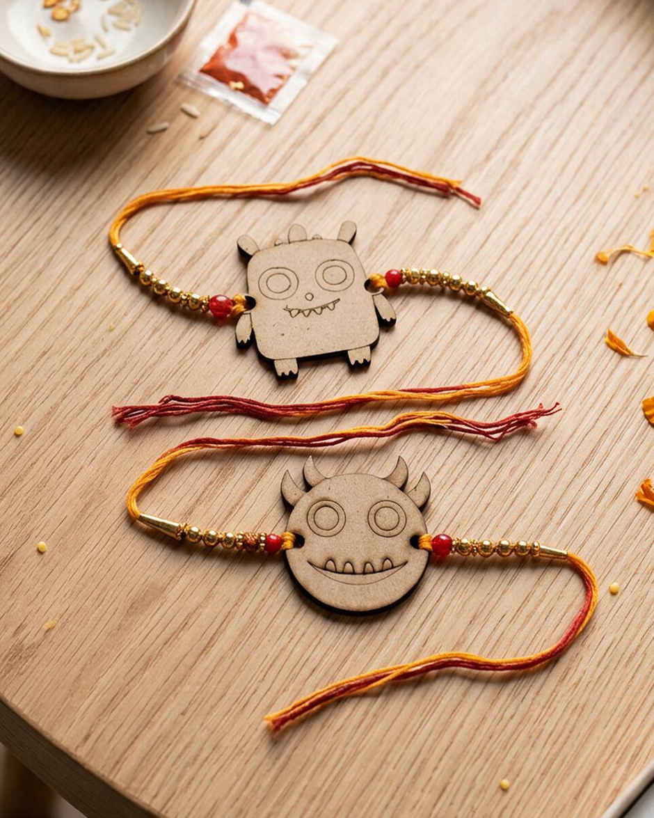 Kids DIY Rakhi Painting Kit Monster | Set of 2 | Unique Find | Mad Over Prints