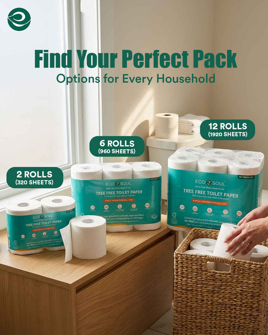 ECO SOUL 3Ply | 160 x 6 Rolls | Toilet Paper