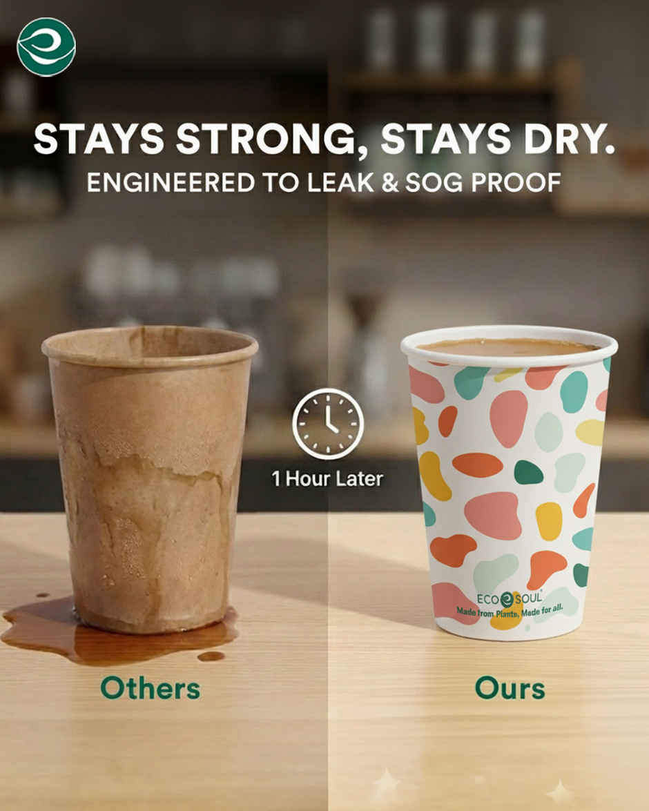 ECO SOUL | Disposable Paper Cups/Glasses | 150 ml | Multi Colour | 50 Count