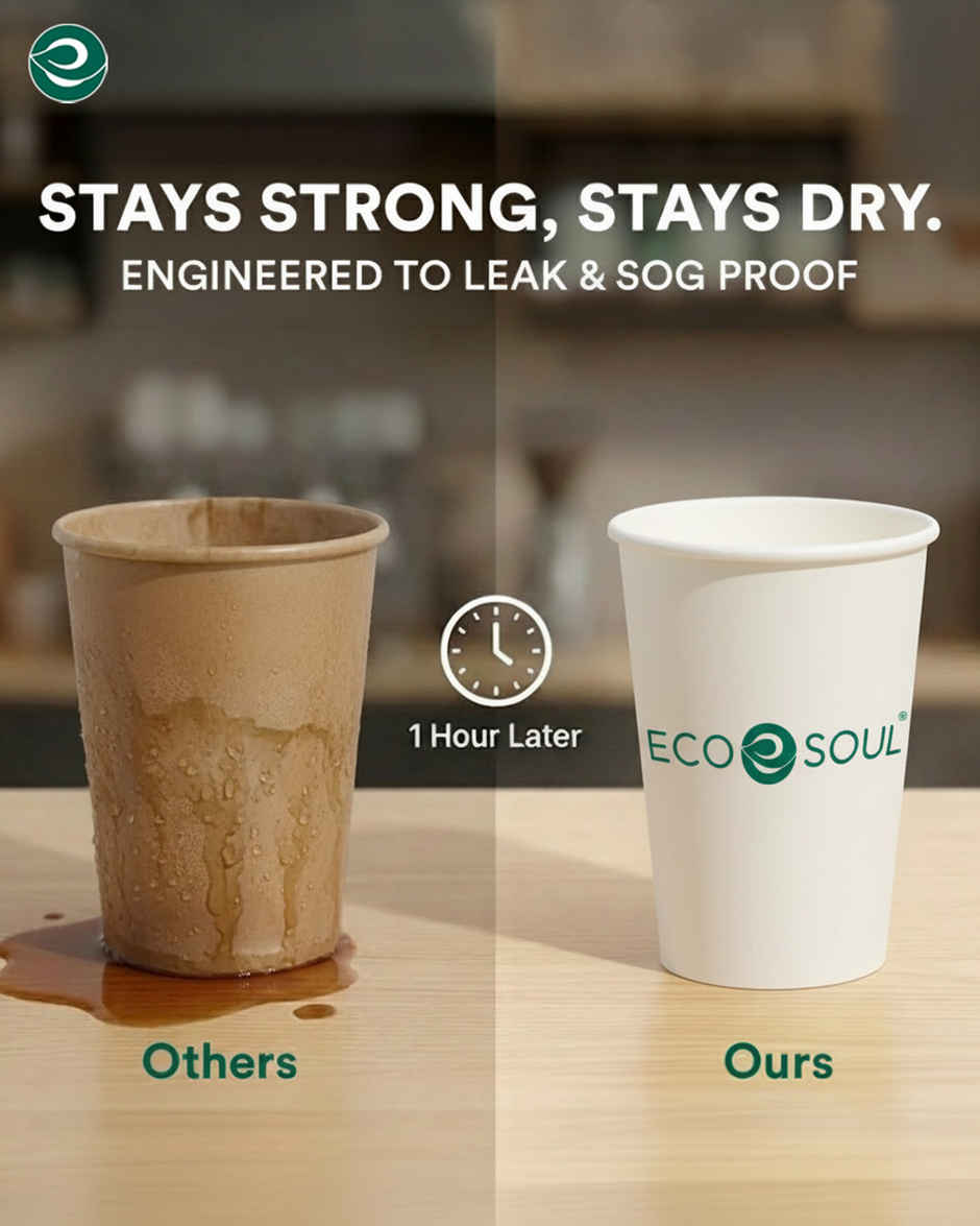 ECO SOUL | Disposable Paper Cups/Glasses | 150 ml | Standard | 50 Count