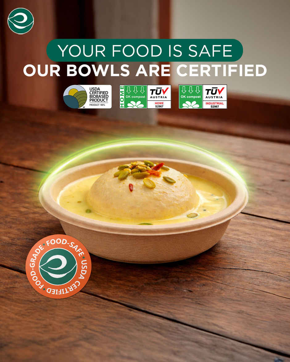 ECO SOUL | Bagasse Disposable Bowls | 180 ml | Round | 25 Count