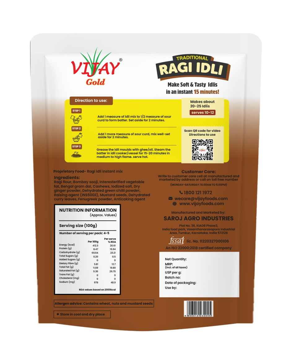 Vijay Gold Ragi Idli Mix