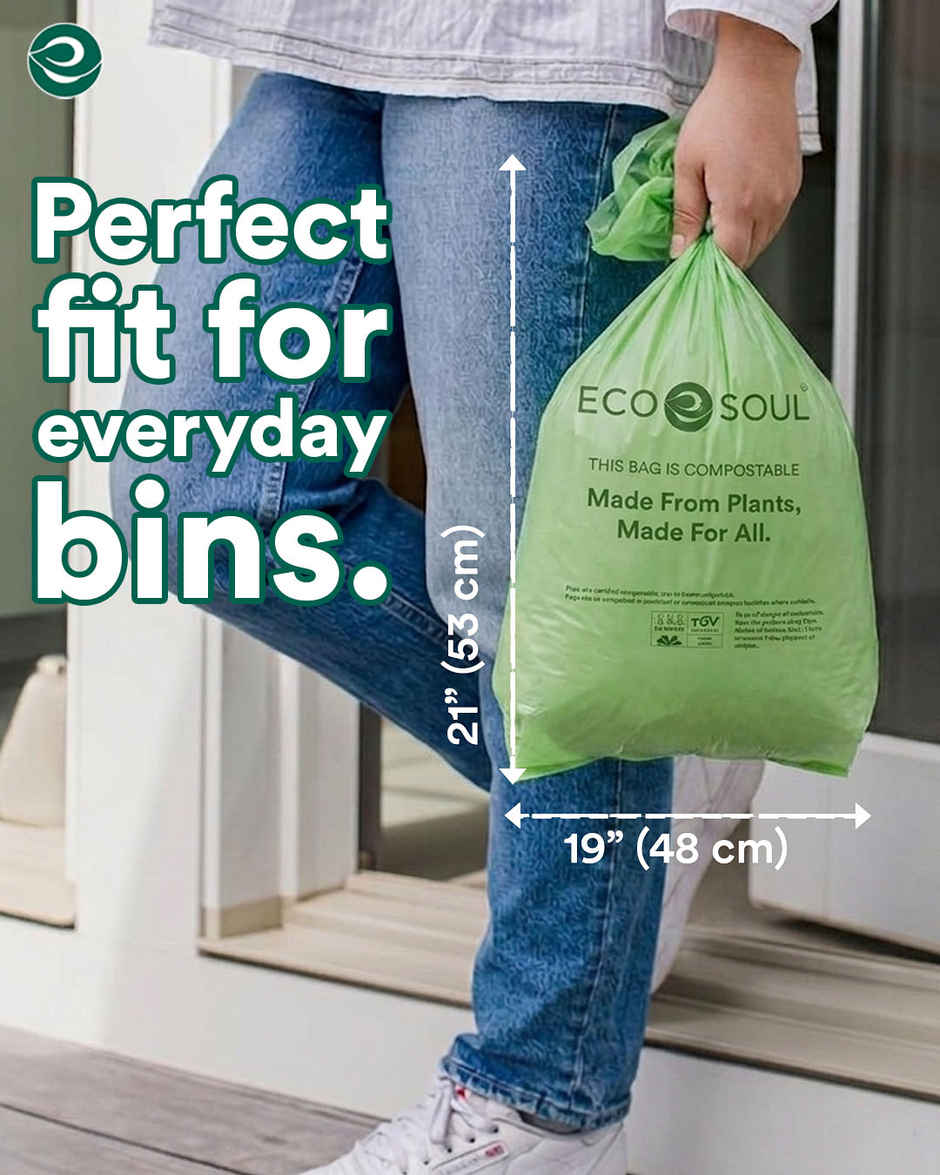 Eco Soul 21 x 19 Inch | 15 Count | Medium Trash Bag