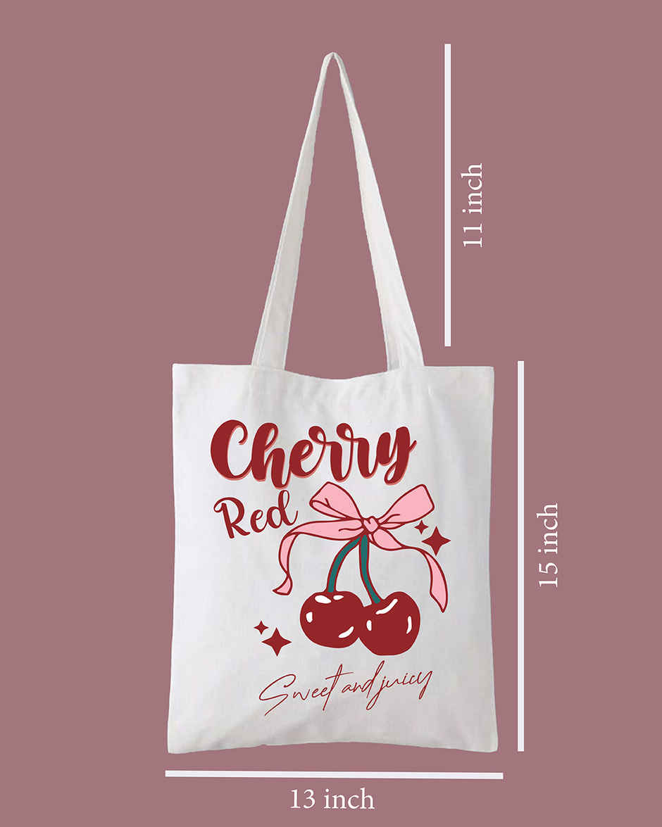 Cherry Red Tote Bag | Mad Over Print