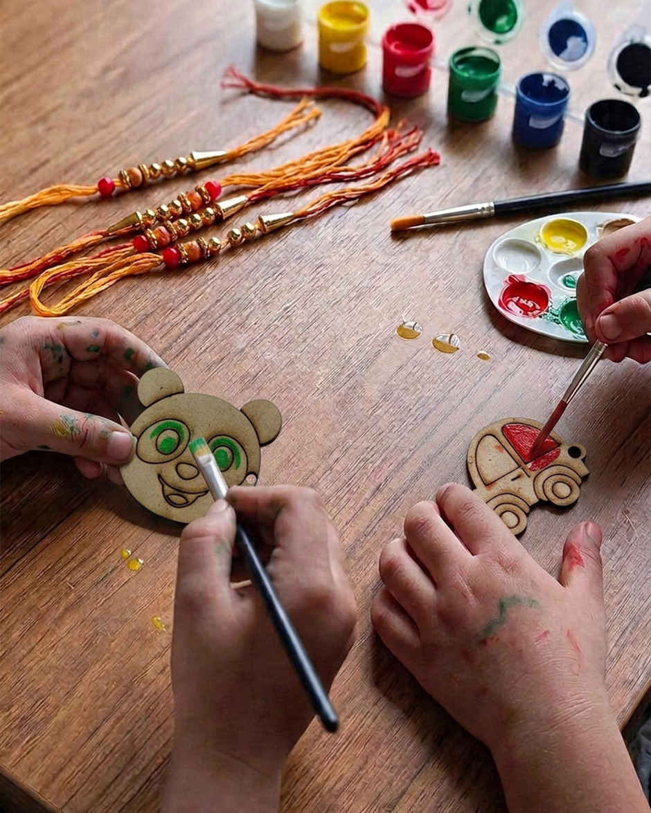 DIY Rakhi Bear & Car Painting Kit for Kids | Unique Find | Pack of 2 | Mad Over Prints