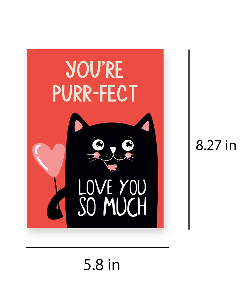 You're Purrfect Love Greeting Card | Vibebling