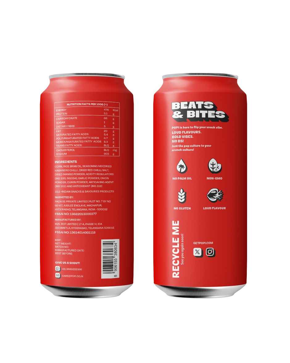 Popi Habanero Hip Hop Mini Corn Chips | Solo Can