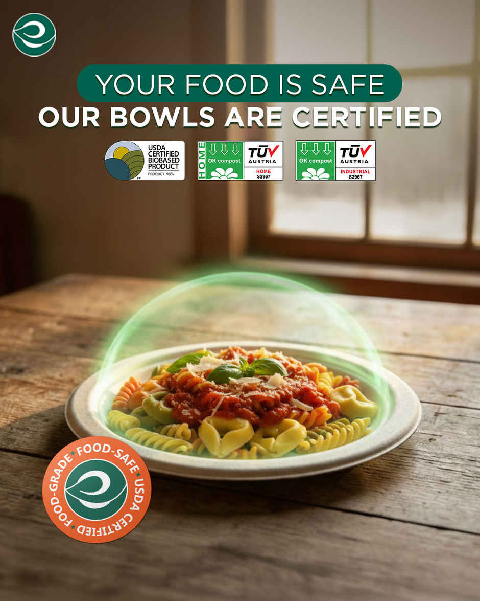 ECO SOUL | Bagasse Disposable Plates | 9 Inch | Round | 10 Count