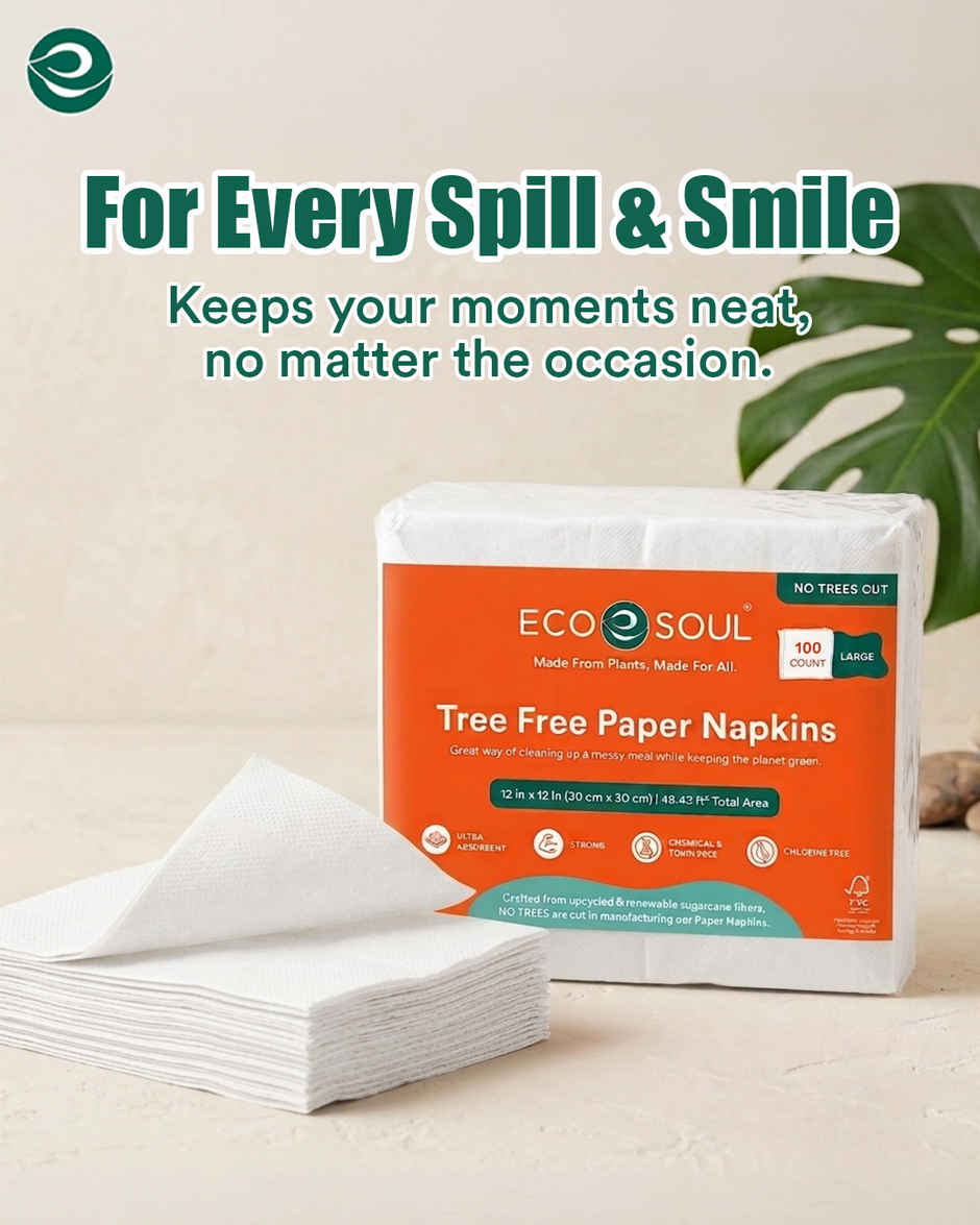 Eco Soul 1 Ply | 100Count | Disposable Paper Napkin